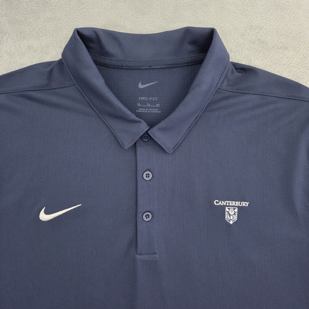 Nike Canterbury School Golf Polo Mens XL Dri-Fit Performance Navy CI4470-419
